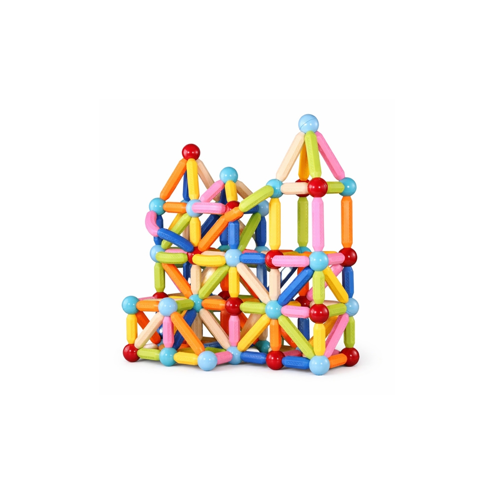 Zestaw Klocki Magnetyczne Konstrukcyjne W Pudełku Patyczki 3D 166 el.