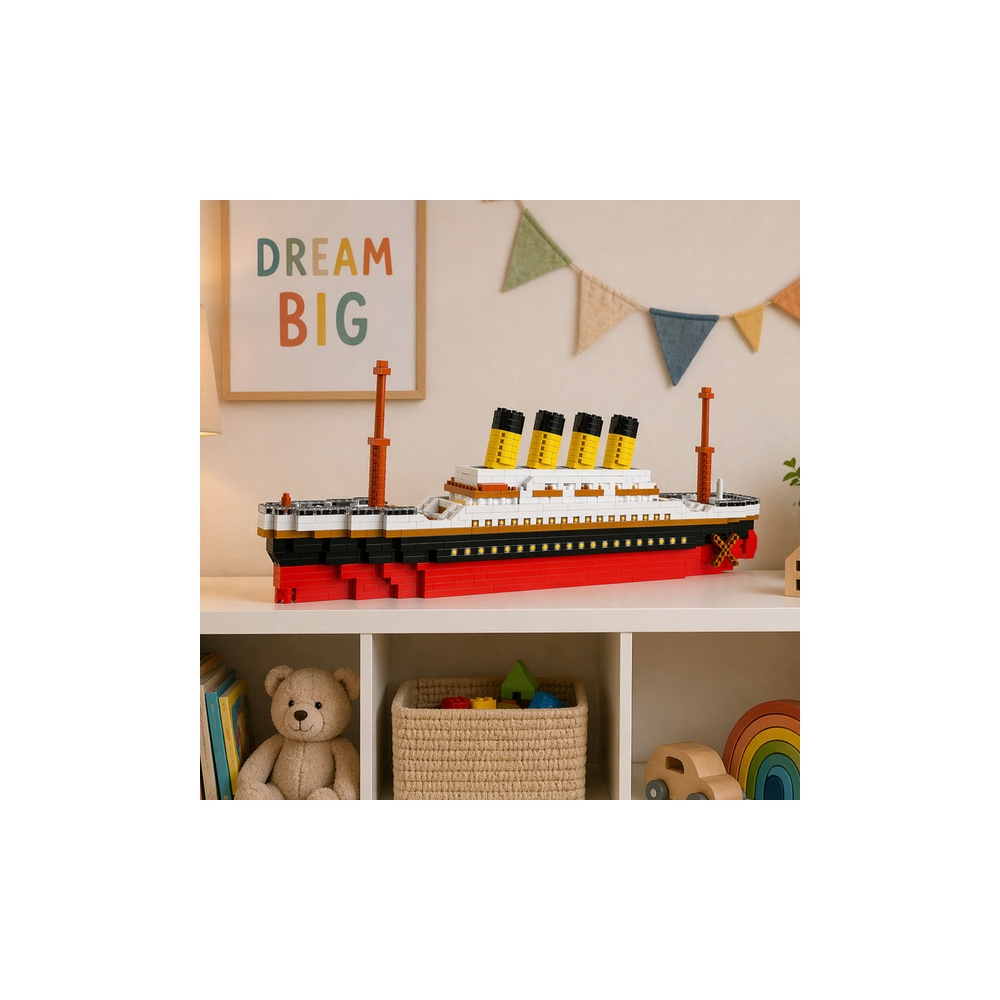Zestaw Klocki Konstrukcyjne Statek Titanic Duży Model 60 cm 3327 el.