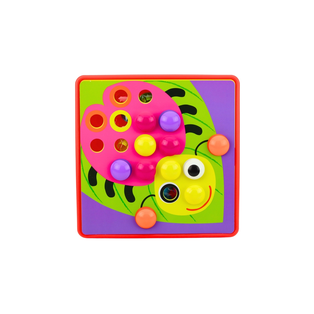 Układanka Guzikowa Mozaika Kreatywne Puzzle Geometryczne Grzybki 46 el.