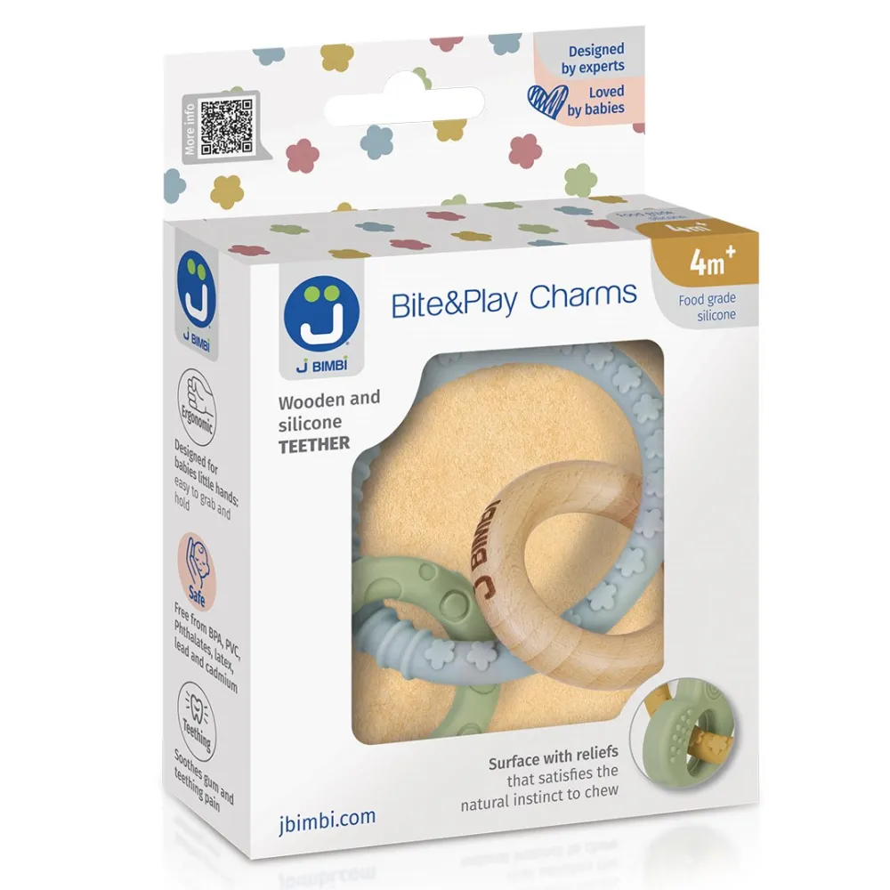 Teether Bite&Play charms gum massager 4m+ planet