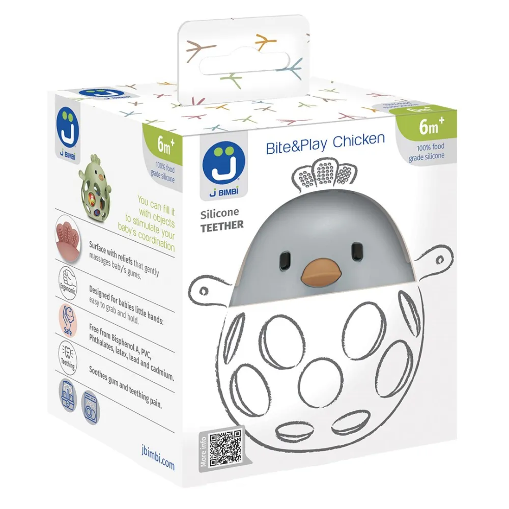 Teether Bite&Play chicken gum massager 6m+ blueberry