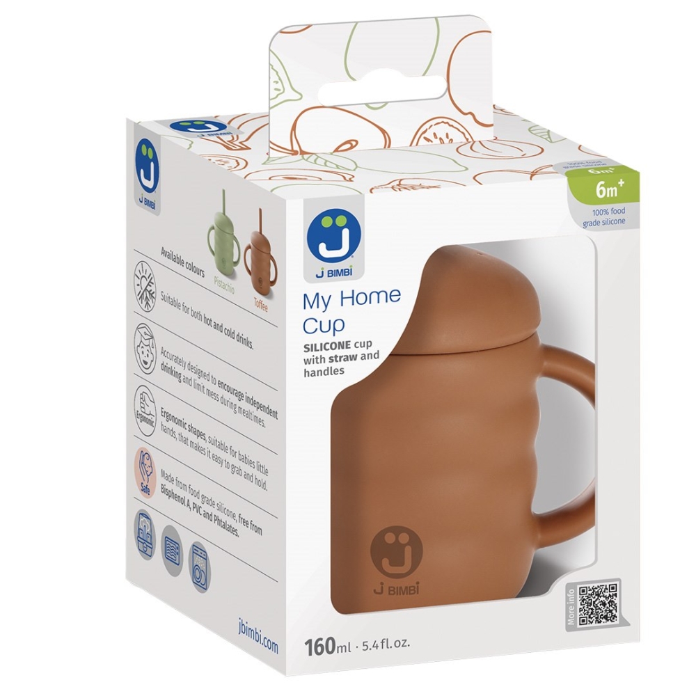 Silikoninis puodelis „My home cup“ 160 ml., karamelė-Maitinimui, Indai, įrankiai, gertuvės, Puodeliai, gertuvės-e-vaikas