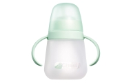 Minkštas silikoninis puodelis su šiaudeliu „My soft cup“ 6 mėn. ir vyresniems, 270 ml, mėtų spalvos-Maitinimui, Indai, įrankiai,