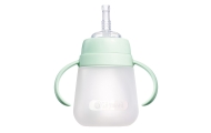 Minkštas silikoninis puodelis su šiaudeliu „My soft cup“ 6 mėn. ir vyresniems, 270 ml, mėtų spalvos-Maitinimui, Indai, įrankiai,