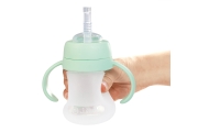 Minkštas silikoninis puodelis su šiaudeliu „My soft cup“ 6 mėn. ir vyresniems, 270 ml, mėtų spalvos-Maitinimui, Indai, įrankiai,