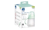 Minkštas silikoninis puodelis su šiaudeliu „My soft cup“ 6 mėn. ir vyresniems, 270 ml, mėtų spalvos-Maitinimui, Indai, įrankiai,
