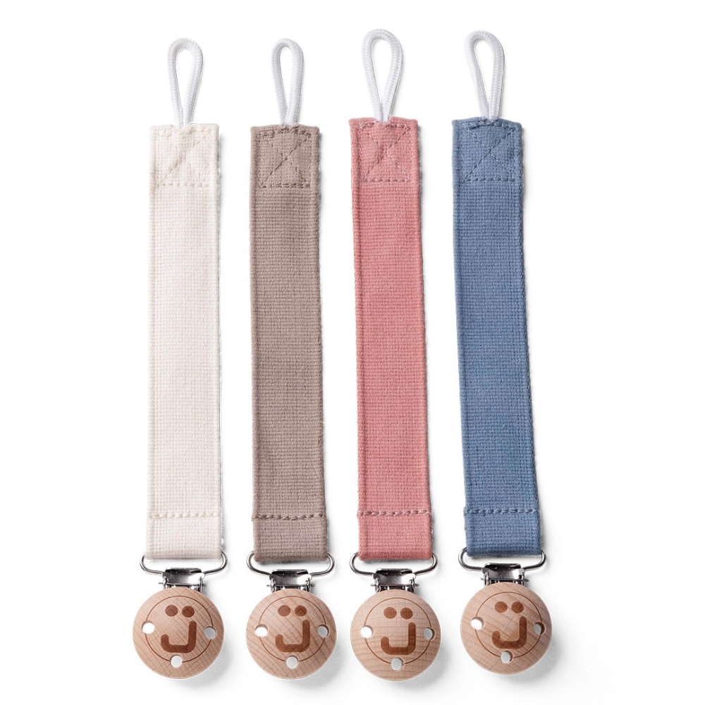 Pacifier with cord and wooden clip Eco brown