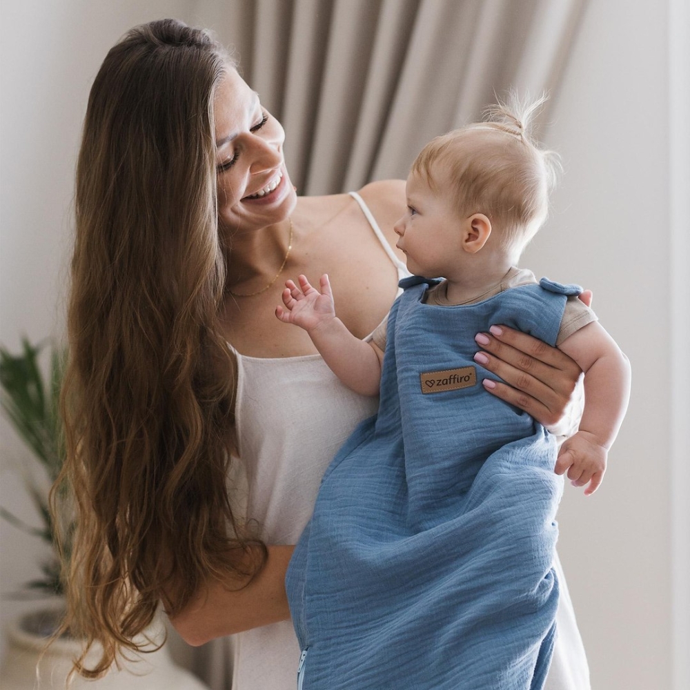 Sleeping bag muslin 0,5 TOG Malaga 0-6m baby blue