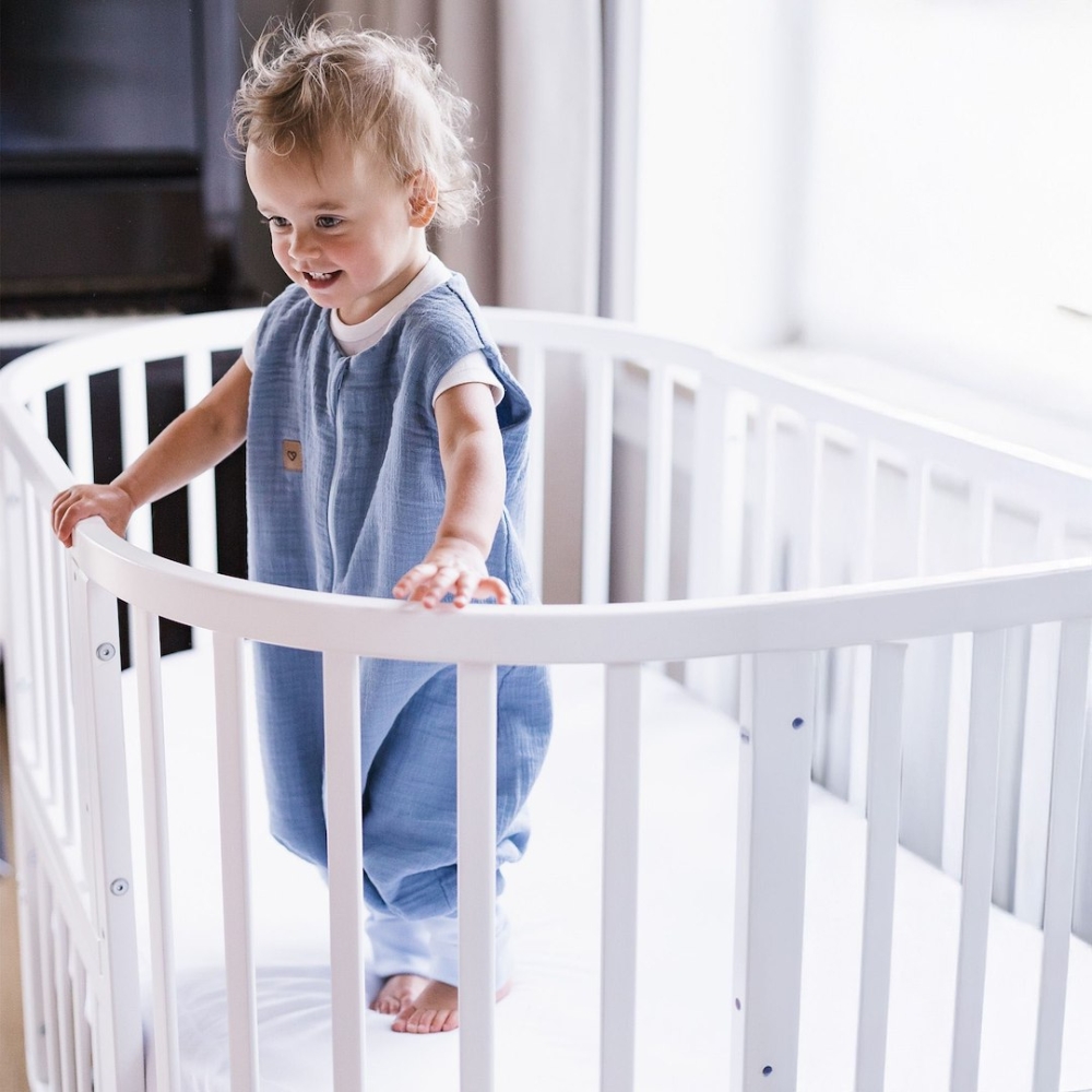Miegmaišis su kojomis iš muslino, 0,5 TOG, „Malaga“, 1–2 m., šviesiai mėlynos spalvos-Miegui, Vokeliai, miegmaišiukai-e-vaikas