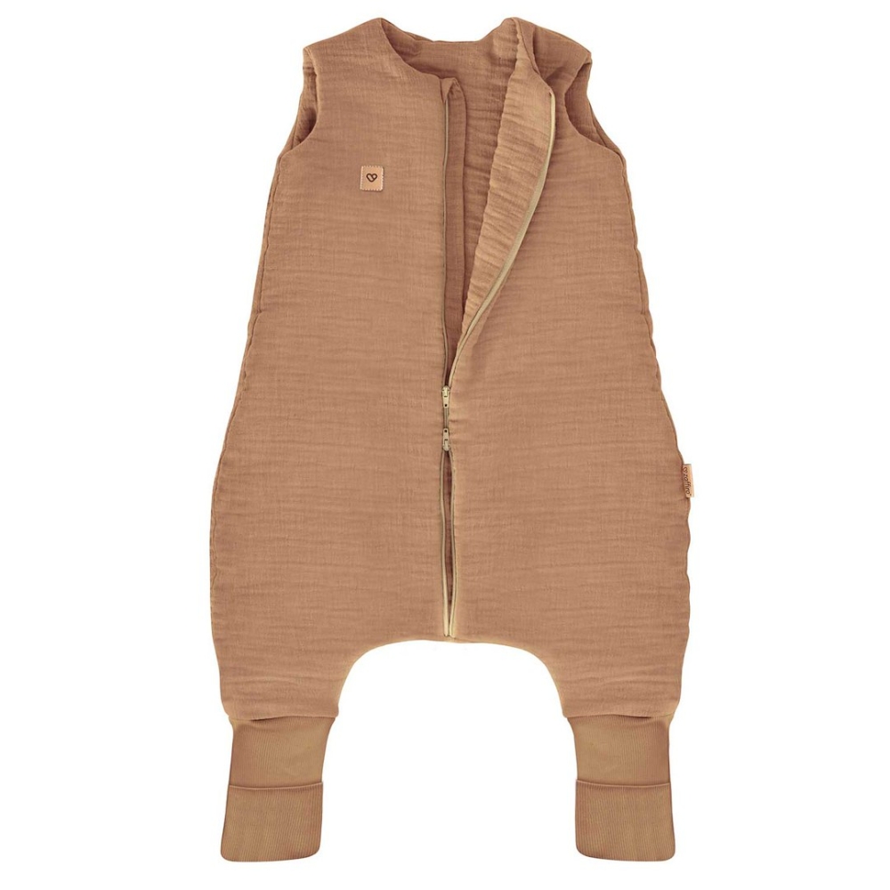 Miegmaišis su kojomis iš muslino, 0,5 TOG, „Malaga“, 2–4 m., karamelės spalvos-Miegui, Vokeliai, miegmaišiukai-e-vaikas
