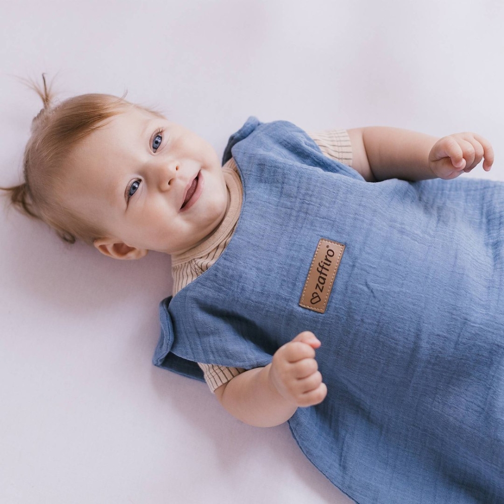 Sleeping bag muslin 1,5 TOG Malaga 0-6m baby blue