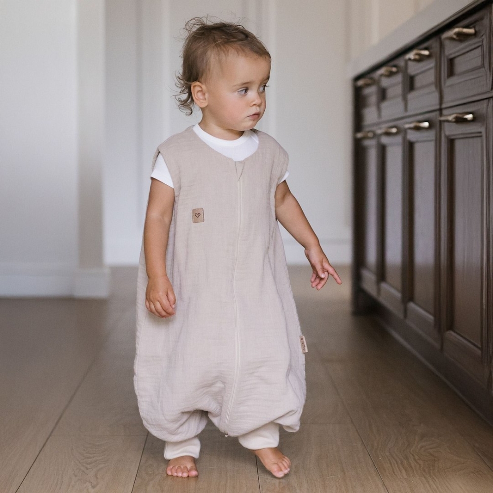 Sleeping bag with legs muslin 2,5 TOG Malaga 1-2y beige