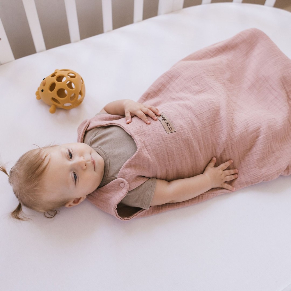 Sleeping bag muslin 2,5 TOG Malaga 0-6m baby pink