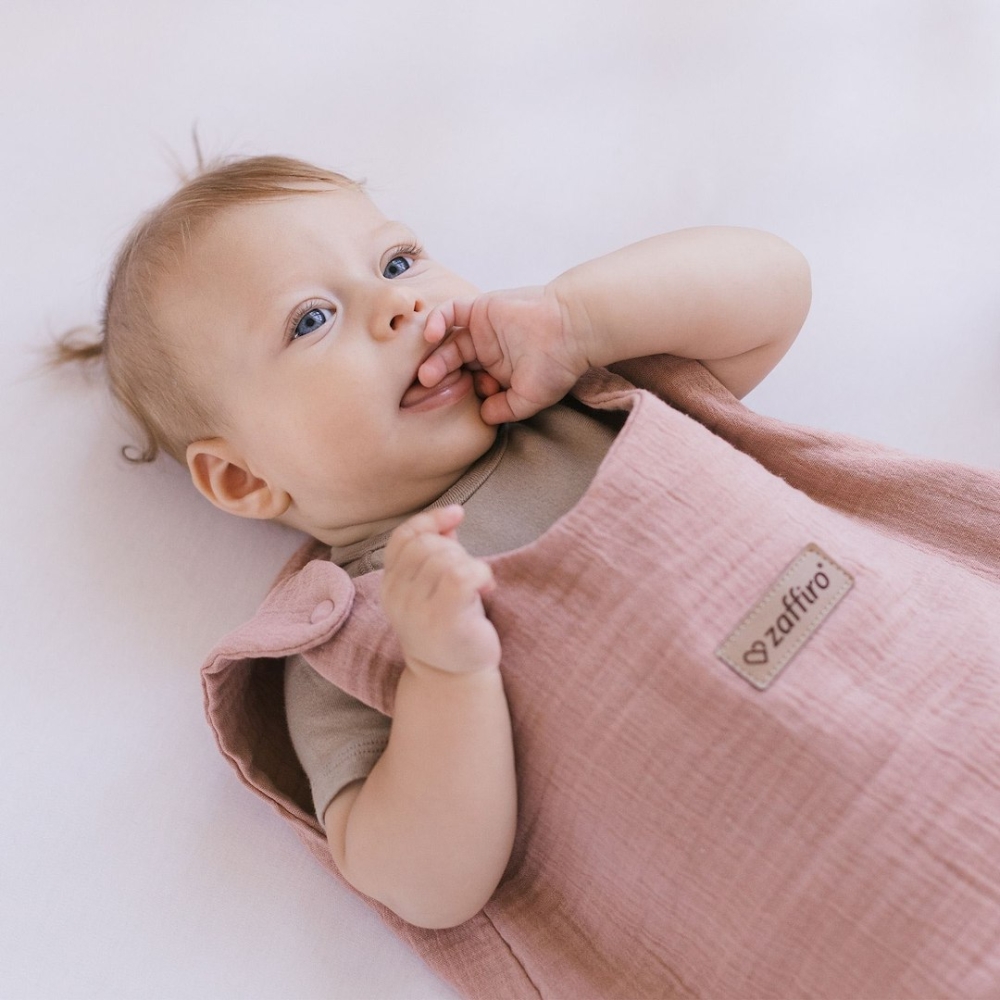 Sleeping bag muslin 2,5 TOG Malaga 6-12m baby pink