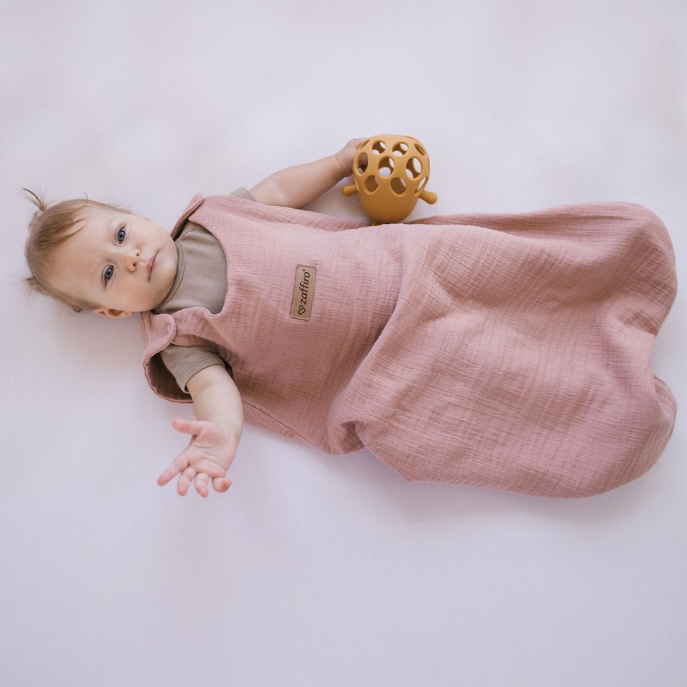 Sleeping bag muslin 2,5 TOG Malaga 6-12m baby pink
