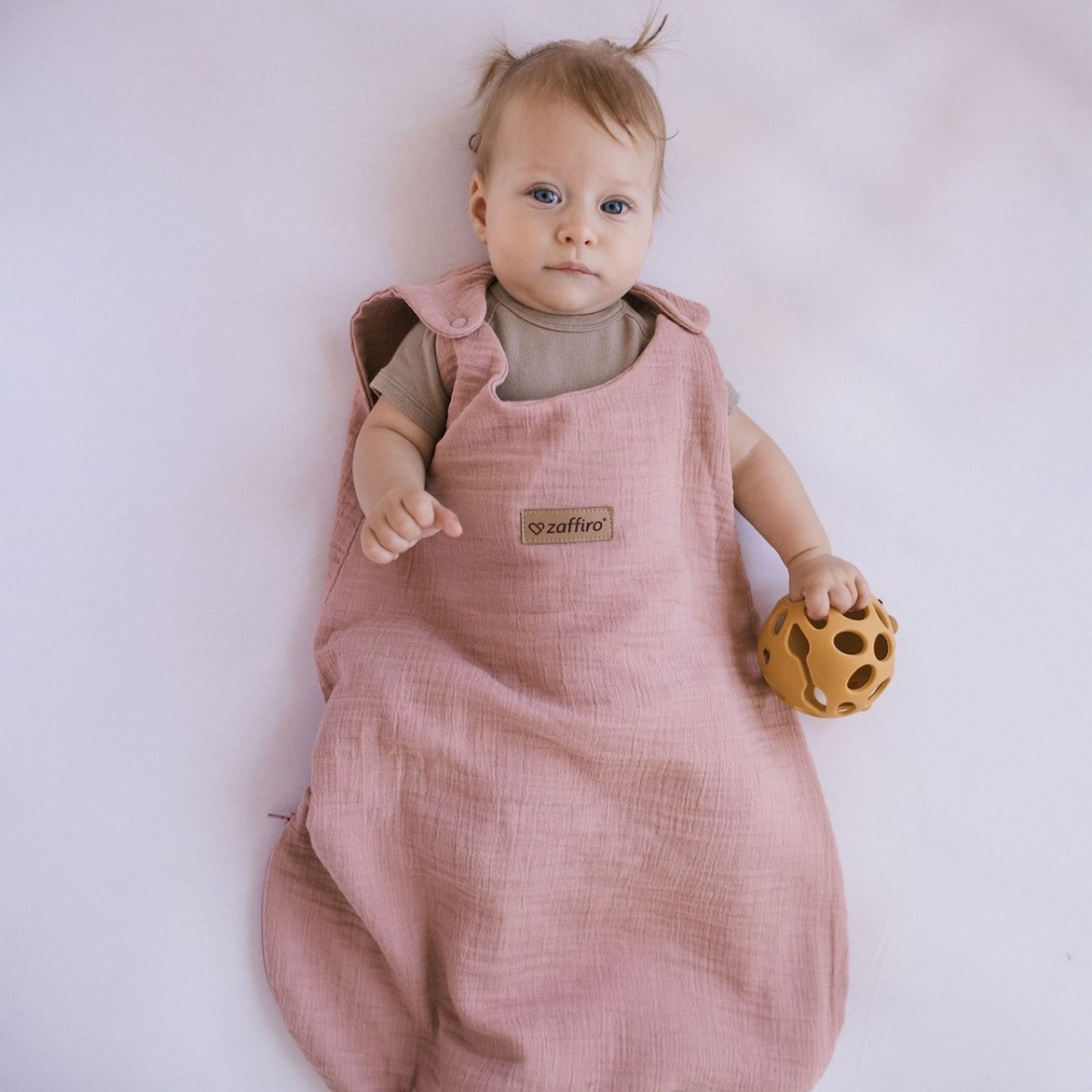 Sleeping bag muslin 2,5 TOG Malaga 6-12m baby pink