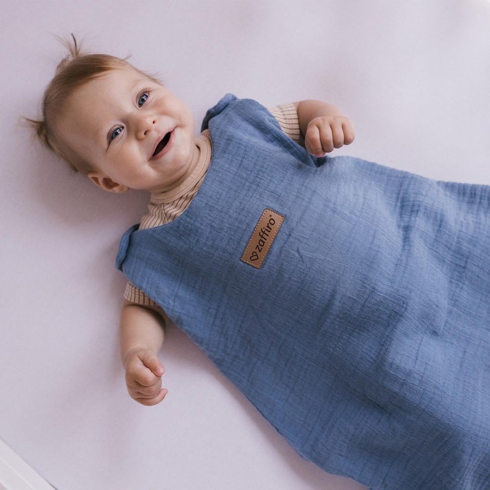 Sleeping bag muslin 2,5 TOG Malaga 0-6m baby blue