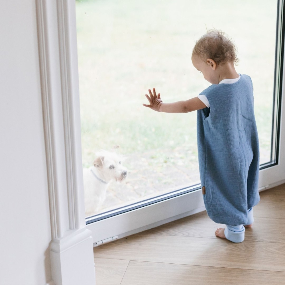 Sleeping bag with legs muslin 2,5 TOG Malaga 2-4y baby blue