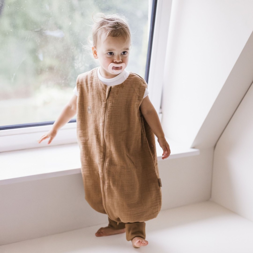 Sleeping bag with legs muslin 2,5 TOG Malaga 1-2y toffee