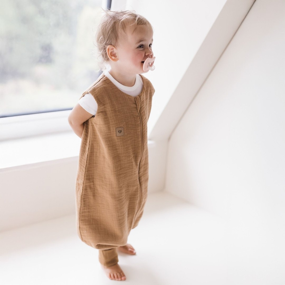 Sleeping bag with legs muslin 2,5 TOG Malaga 1-2y toffee
