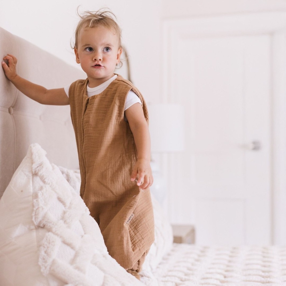 Sleeping bag with legs muslin 2,5 TOG Malaga 2-4y toffee