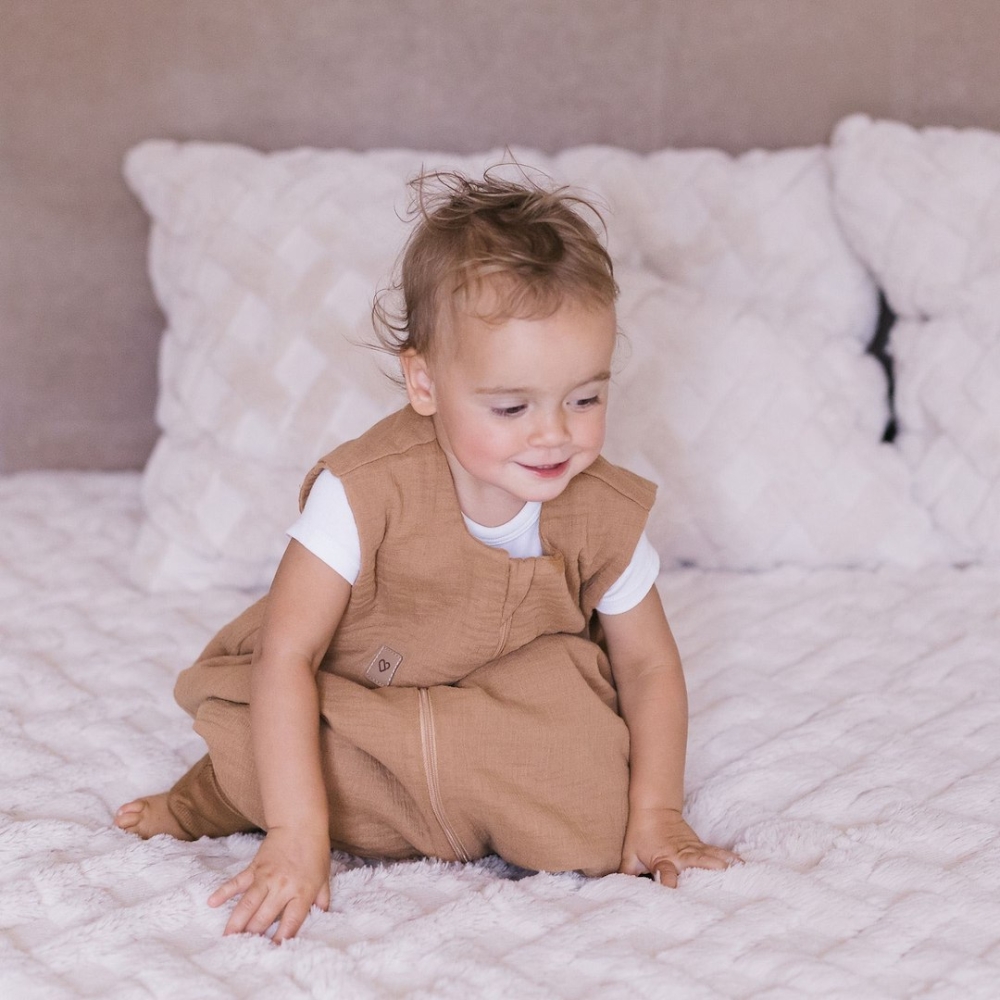 Sleeping bag with legs muslin 2,5 TOG Malaga 2-4y toffee