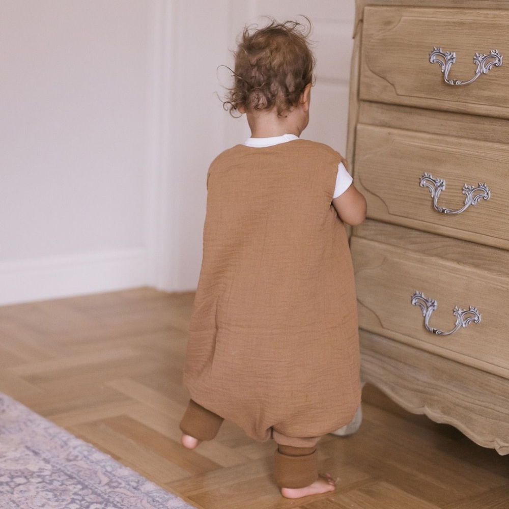 Sleeping bag with legs muslin 2,5 TOG Malaga 2-4y toffee