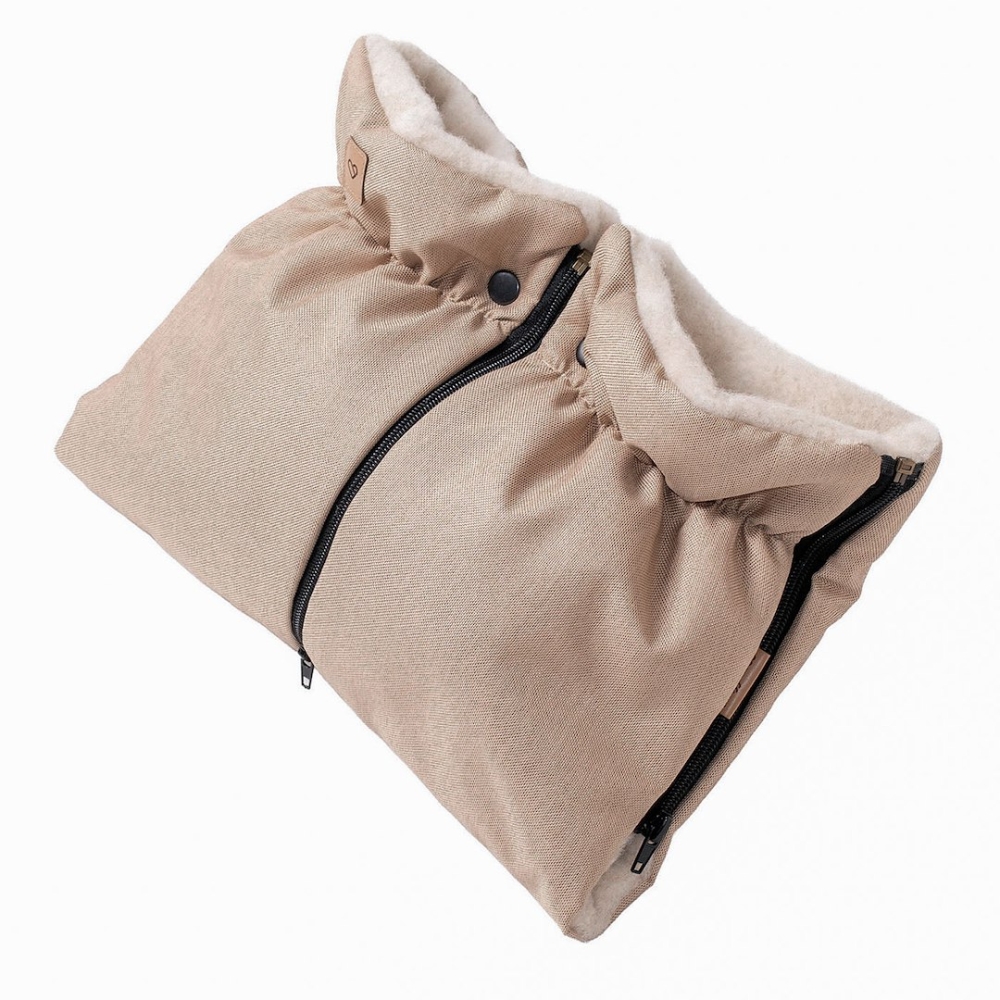 Two-parts hand muffs Scandi beige