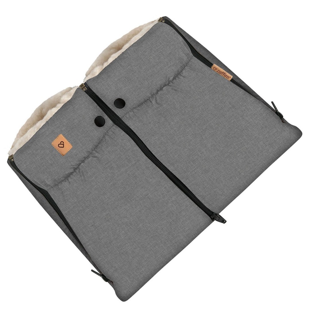 Two-parts hand muffs Scandi light grey