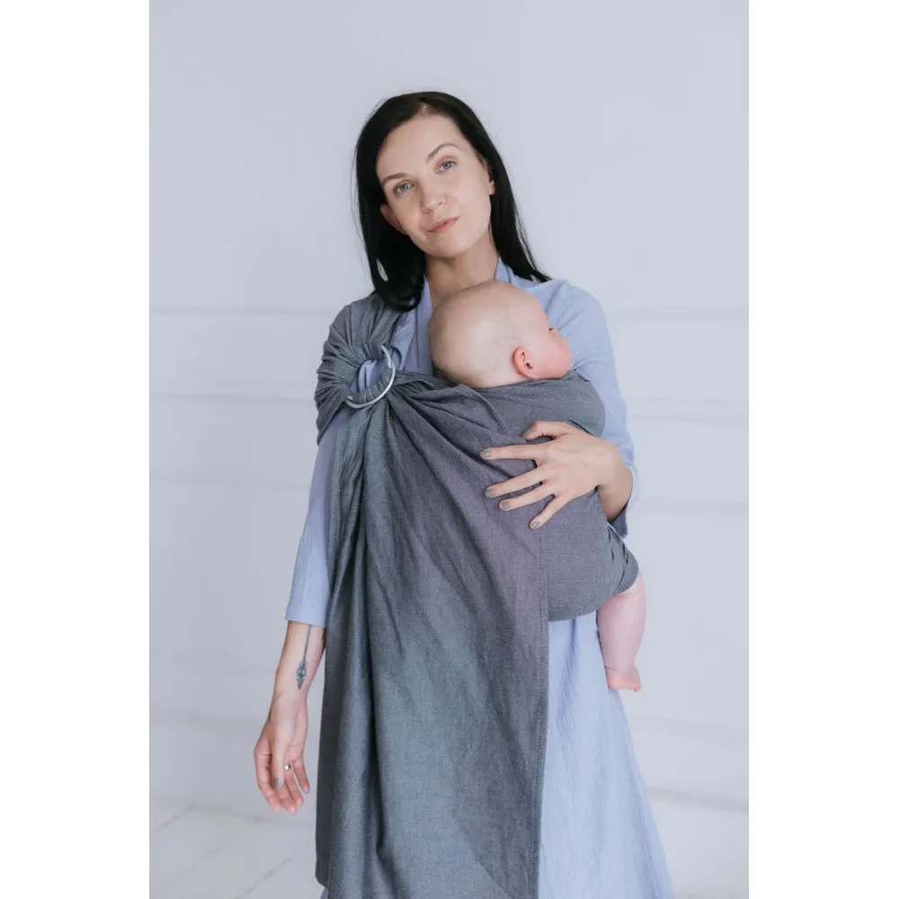 Sling with ring HugMe Roma 70x195cm grey