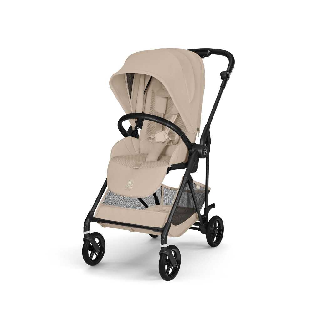 Sportinis vežimėlis Cybex Melio Carbon, Almond Beige-Vaikiški vežimėliai, Sportiniai vežimėliai-e-vaikas