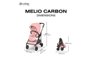Sportinis vežimėlis Cybex Melio Carbon, Candy Pink-Vaikiški vežimėliai, Sportiniai vežimėliai-e-vaikas