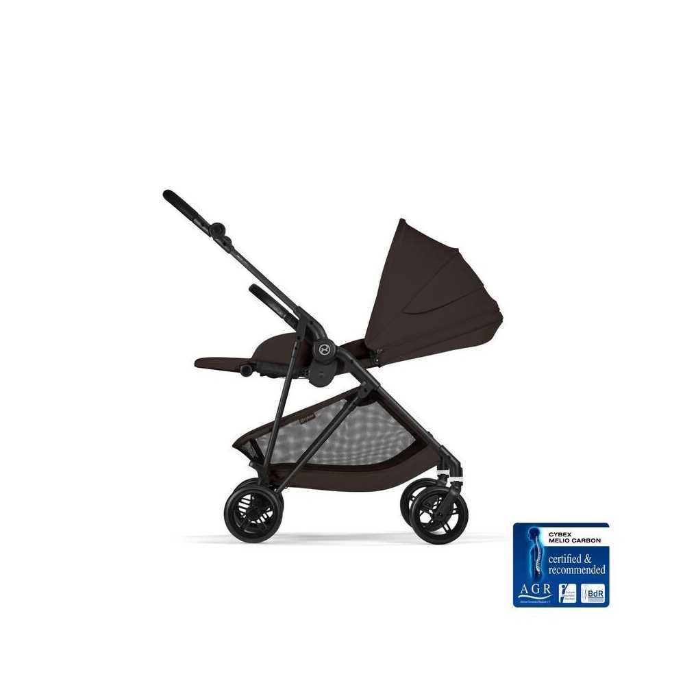 Sportinis vežimėlis Cybex Melio Carbon, Chocolate Brown-Vaikiški vežimėliai, Sportiniai vežimėliai-e-vaikas