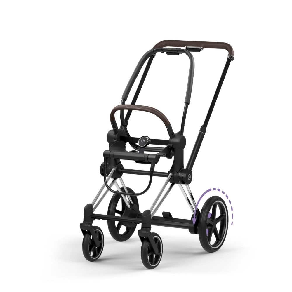 Vežimėlio važiuoklė Cybex ePriam 5 Style rėmas su sėdynės rėmu, Chrome Brown-Vaikiški vežimėliai, Lopšiai ir rėmai-e-vaikas