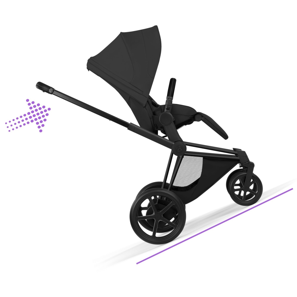 Vežimėlio važiuoklė Cybex ePriam 5 Style rėmas su sėdynės rėmu, Matt Black-Vaikiški vežimėliai, Lopšiai ir rėmai-e-vaikas