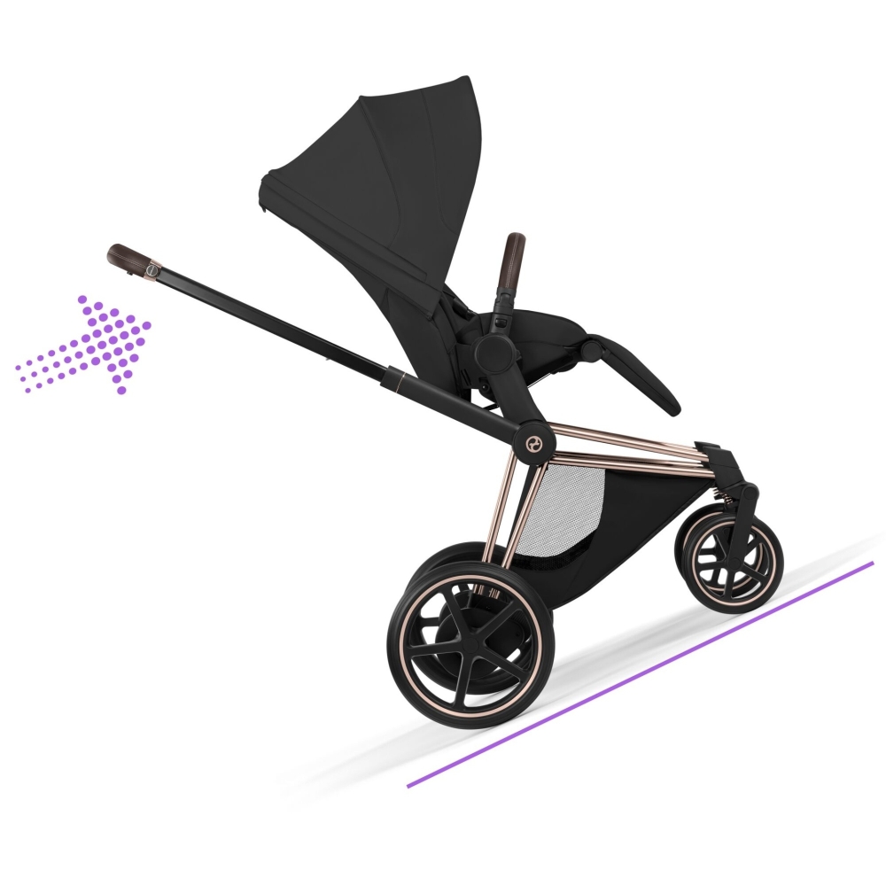 Vežimėlio važiuoklė Cybex ePriam 5 Style rėmas su sėdynės rėmu, Rosegold-Vaikiški vežimėliai, Lopšiai ir rėmai-e-vaikas