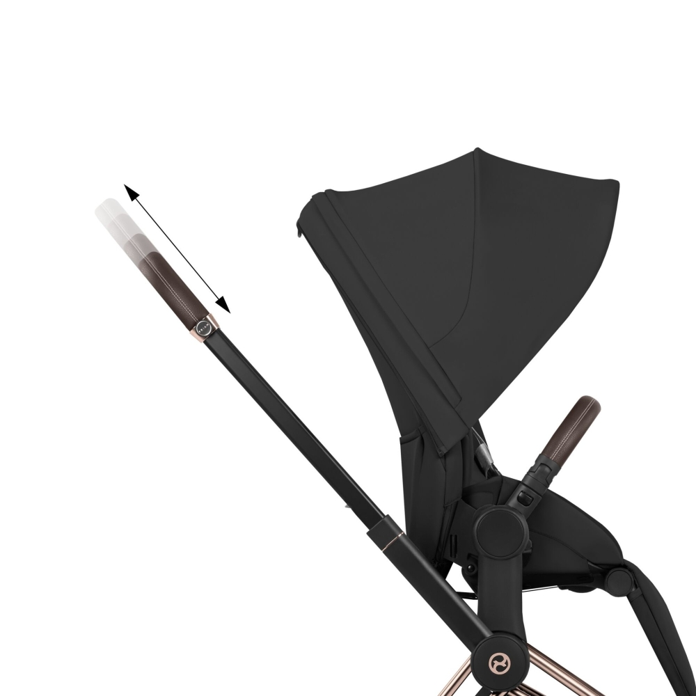 Universalus vežimėlis Cybex Priam Comfort Matt Black 2in1, Sepia Black-Vaikiški vežimėliai, Universalūs vežimėliai-e-vaikas