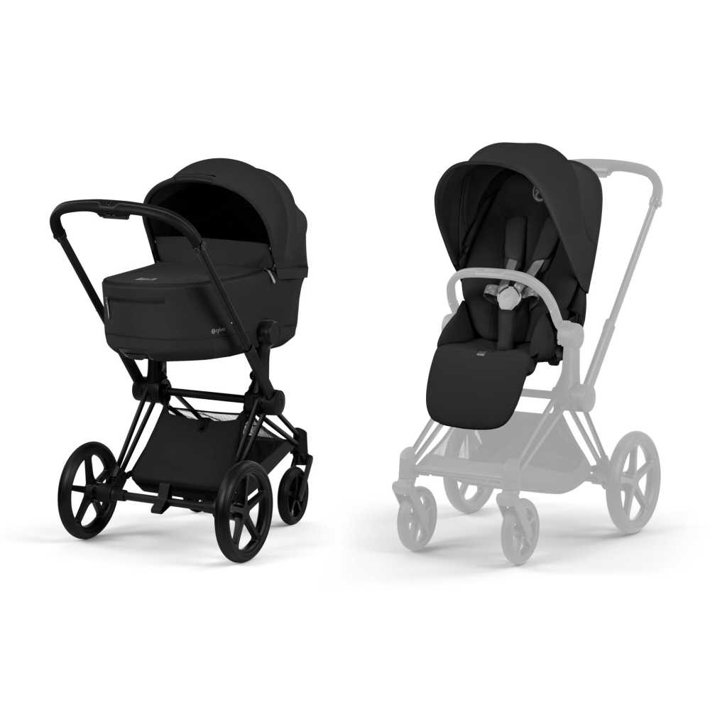 Universalus vežimėlis Cybex Priam Comfort 2in1, Sepia Black-Vaikiški vežimėliai, Universalūs vežimėliai-e-vaikas