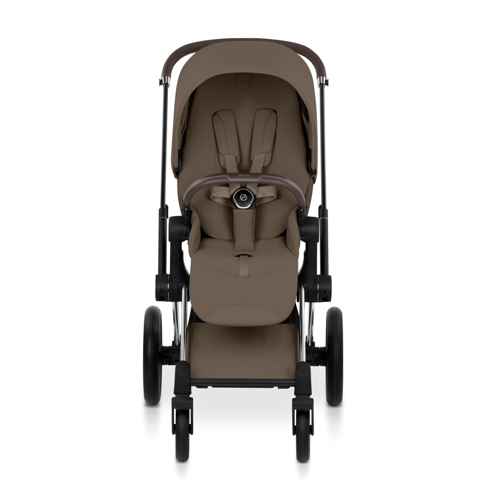 Universalus vežimėlis Cybex Priam Comfort Matt Black 2in1, Coconut Brown-Vaikiški vežimėliai, Universalūs vežimėliai-e-vaikas