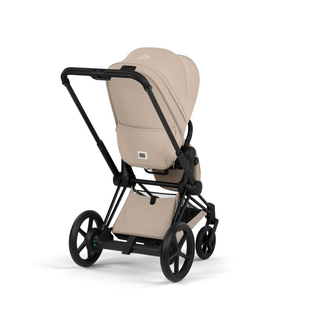 Universalus vežimėlis Cybex ePriam Comfort Matt Black 2in1, Cozy Beige-Vaikiški vežimėliai, Universalūs vežimėliai-e-vaikas