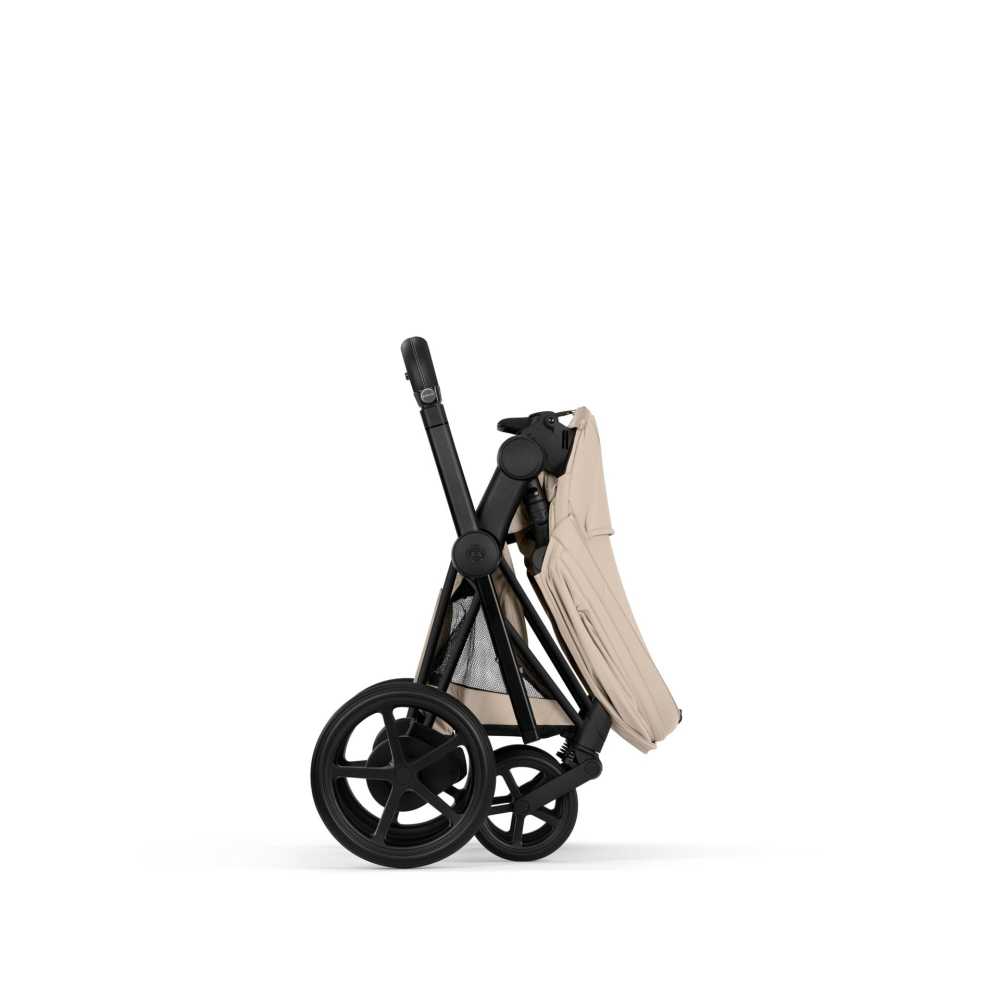 Universalus vežimėlis Cybex ePriam Comfort Matt Black 2in1, Cozy Beige-Vaikiški vežimėliai, Universalūs vežimėliai-e-vaikas