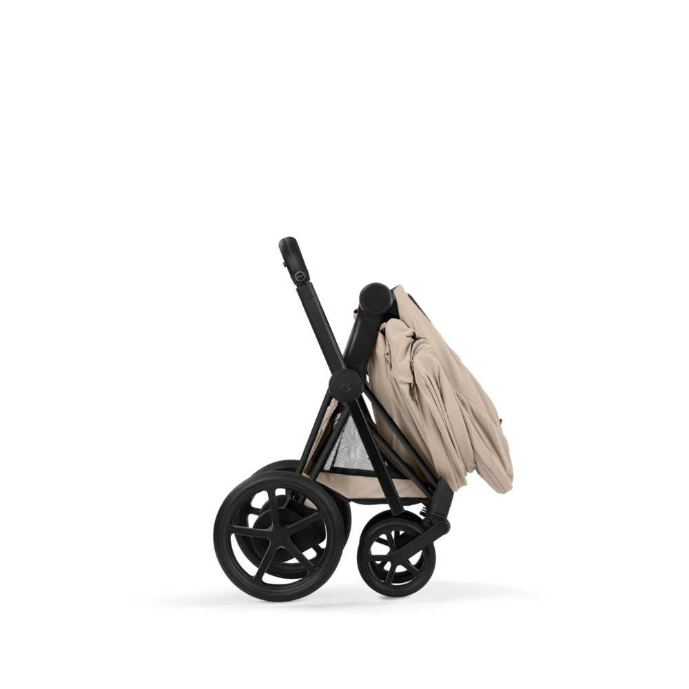 Universalus vežimėlis Cybex ePriam Comfort Matt Black 2in1, Cozy Beige-Vaikiški vežimėliai, Universalūs vežimėliai-e-vaikas