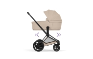 Universalus vežimėlis Cybex ePriam Comfort Matt Black 2in1, Cozy Beige-Vaikiški vežimėliai, Universalūs vežimėliai-e-vaikas