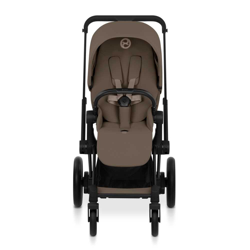 Universalus vežimėlis Cybex ePriam Comfort Matt Black 2in1, Coconut Brown-Vaikiški vežimėliai, Universalūs vežimėliai-e-vaikas