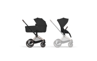 Universalus vežimėlis Cybex ePriam Comfort Rosegold 2in1, Sepia Black-Vaikiški vežimėliai, Universalūs vežimėliai-e-vaikas
