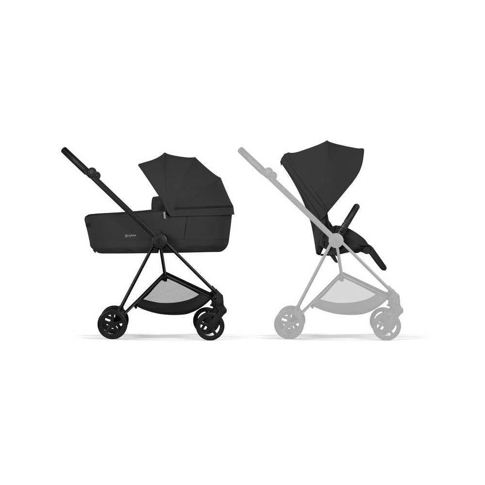 Universalus vežimėlis Cybex MIOS Comfort Matt Black 2in1, Sepia Black-Vaikiški vežimėliai, Universalūs vežimėliai-e-vaikas