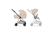 Universalus vežimėlis Cybex MIOS Comfort Matt Black 2in1, Cozy Beige-Vaikiški vežimėliai, Universalūs vežimėliai-e-vaikas