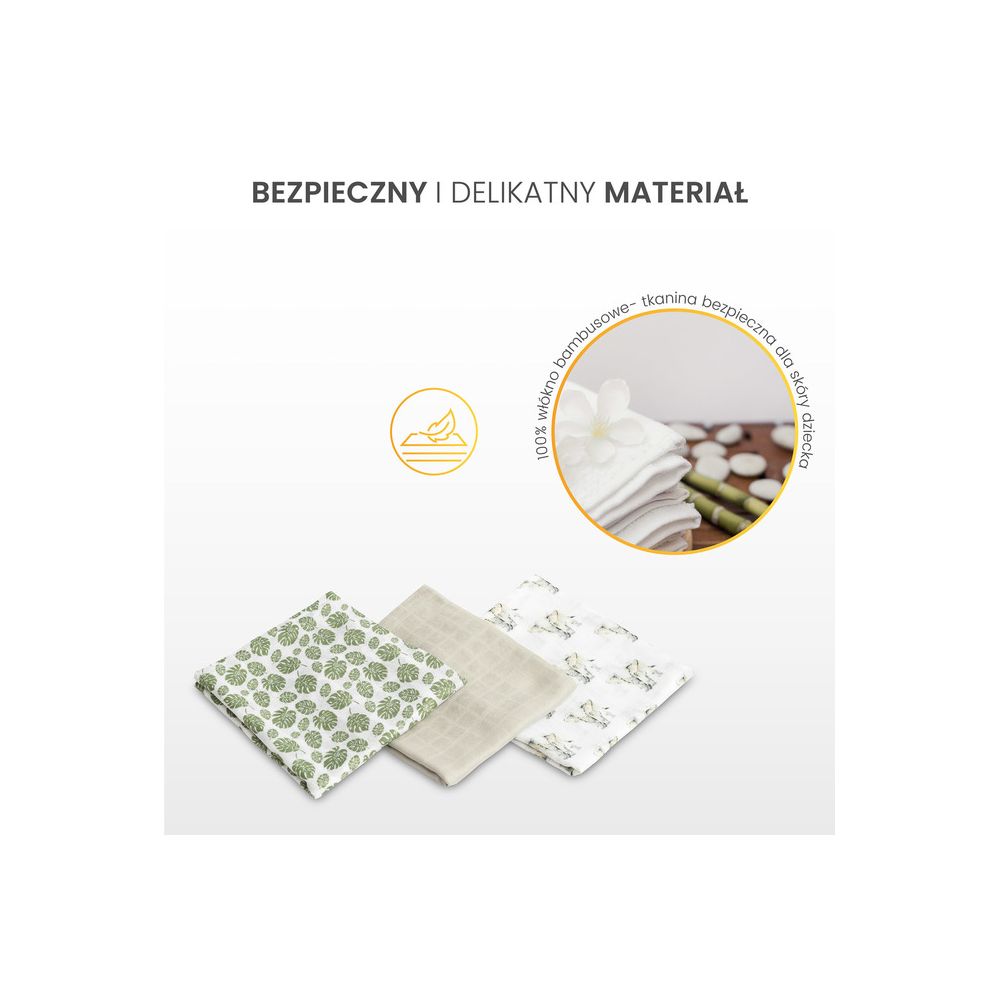 PIELUCHA BAMBUSOWA 3-pak SŁONIK GREY 70X80