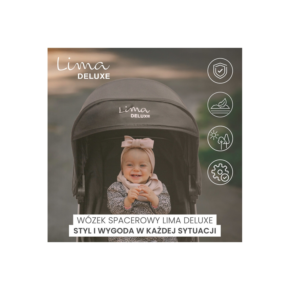 WÓZEK SPACEROWY LIMA DELUXE BLACK