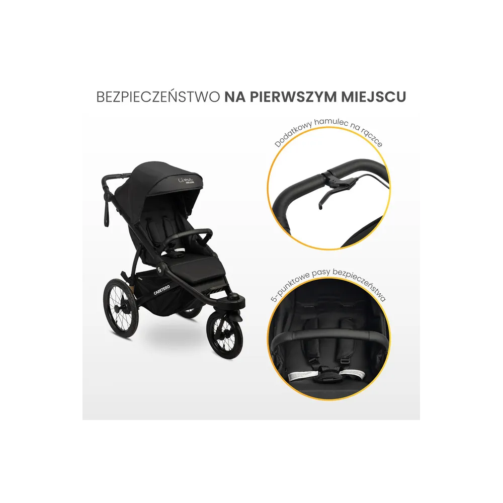 WÓZEK SPACEROWY LIMA DELUXE BLACK